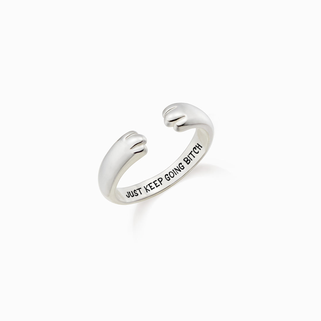 Just Keep Going Bitch Kitty Cat Hug Ring