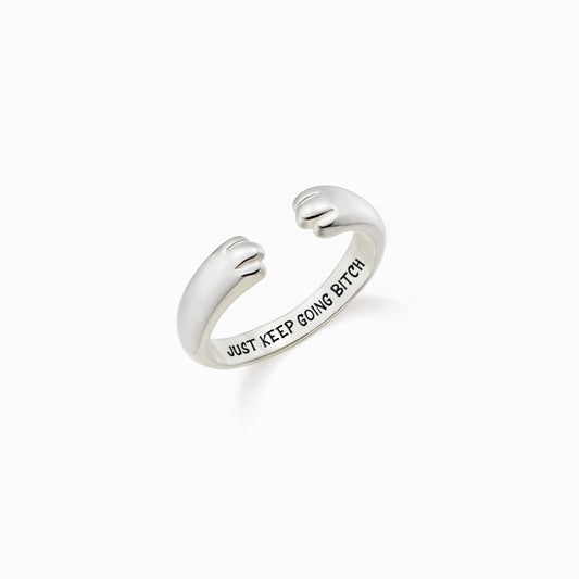 Just Keep Going Bitch Kitty Cat Hug Ring