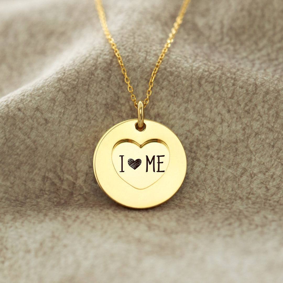 I Love Me Duo-Disc Heart Necklace