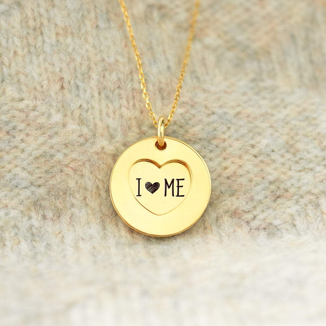 I Love Me Duo-Disc Heart Necklace