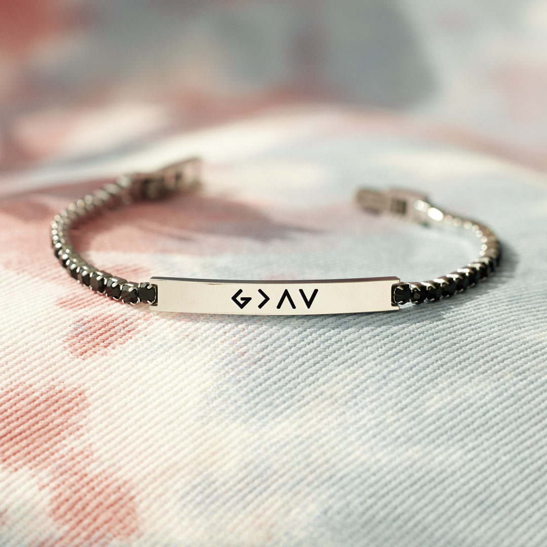 God is Greater than Highs and Lows Crystal Bracelet