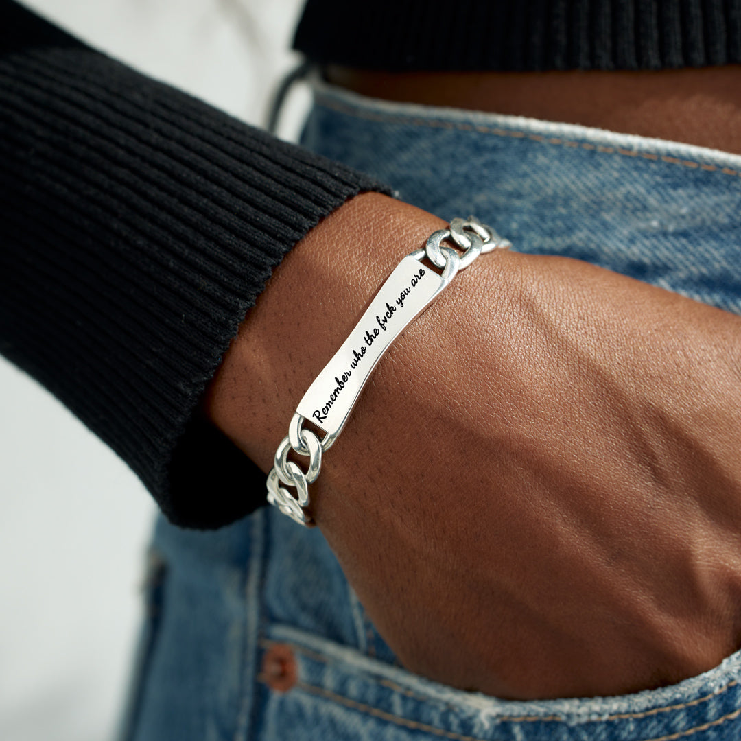 Remember Who The Fuck You Are Braided Bangle