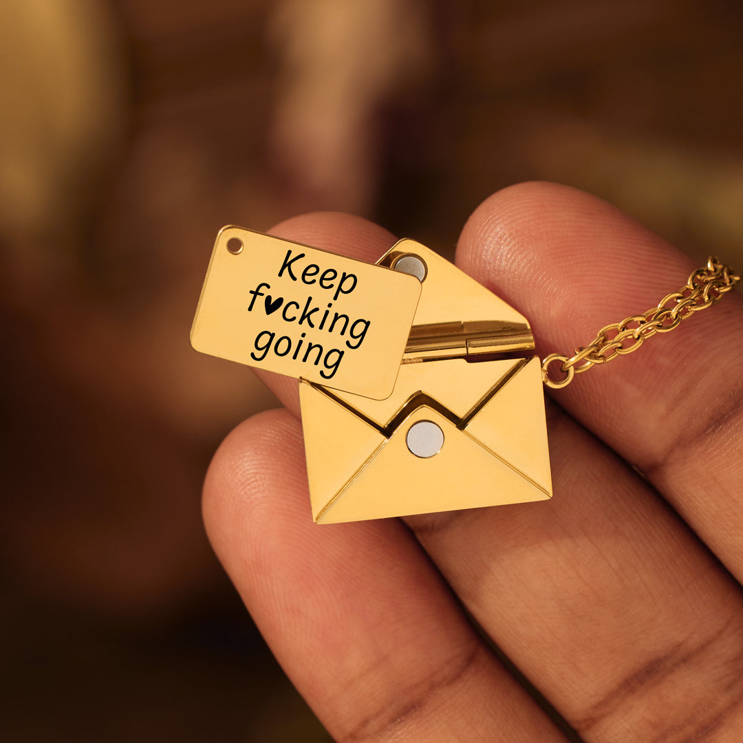 Keep Fcking Going Hidden Message Letter Necklace