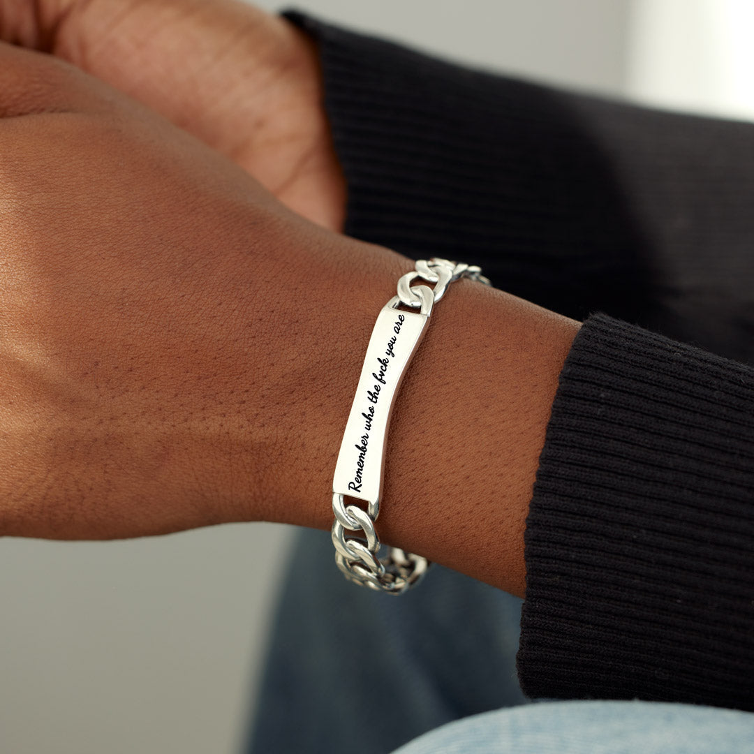 Remember Who The Fuck You Are Braided Bangle