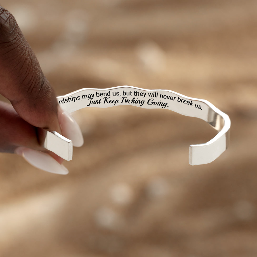 Just Keep Fcking Going Wavy Mantra Bangle