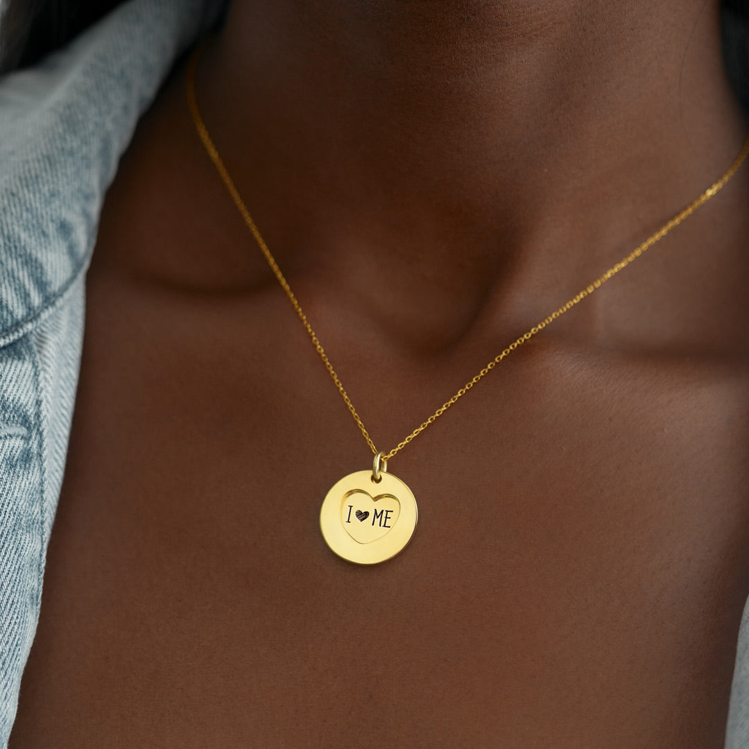 I Love Me Duo-Disc Heart Necklace