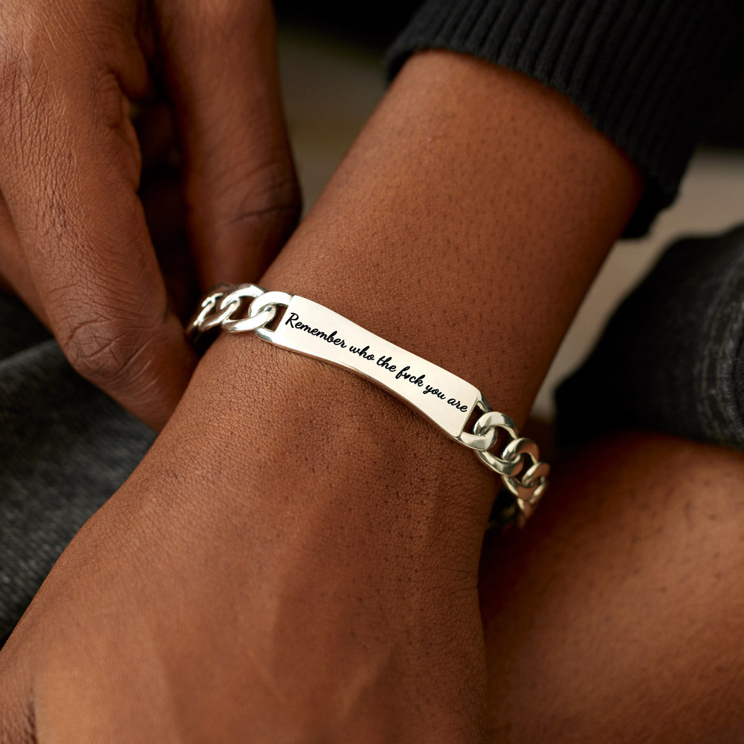 Remember Who The Fuck You Are Braided Bangle