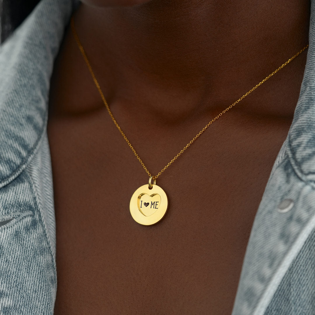 I Love Me Duo-Disc Heart Necklace