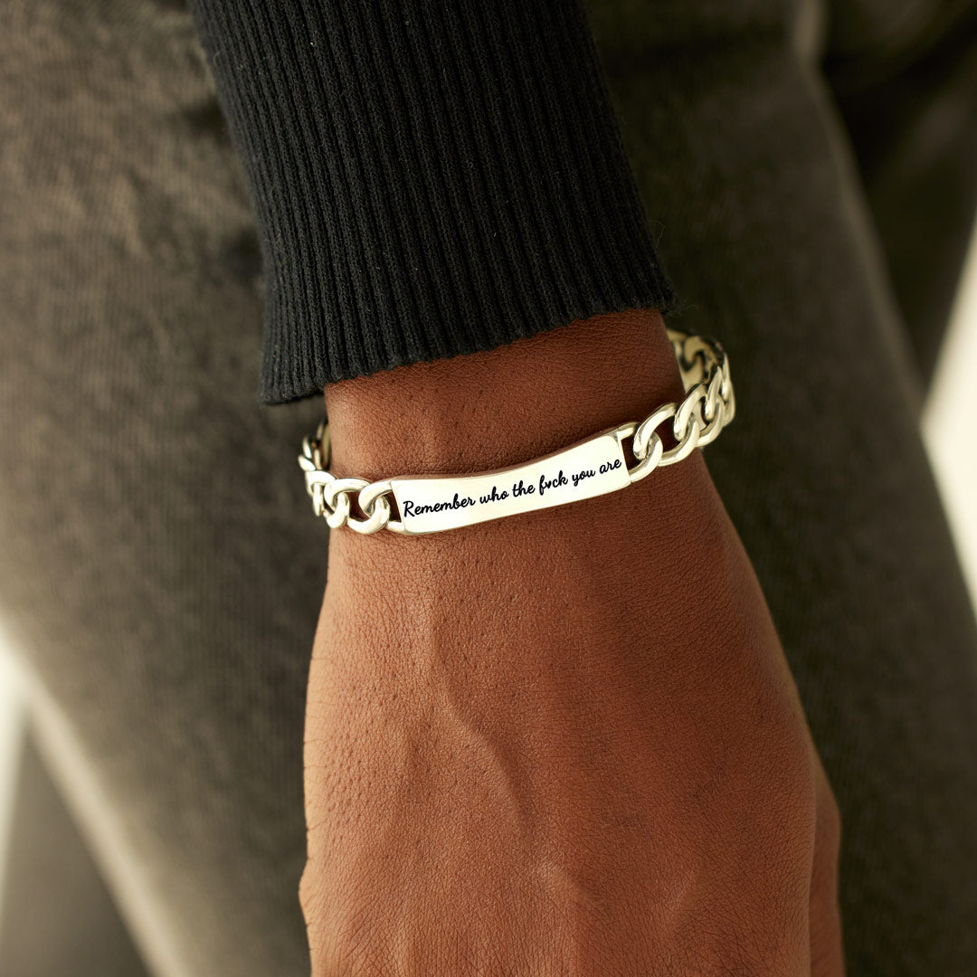Remember Who The Fuck You Are Braided Bangle