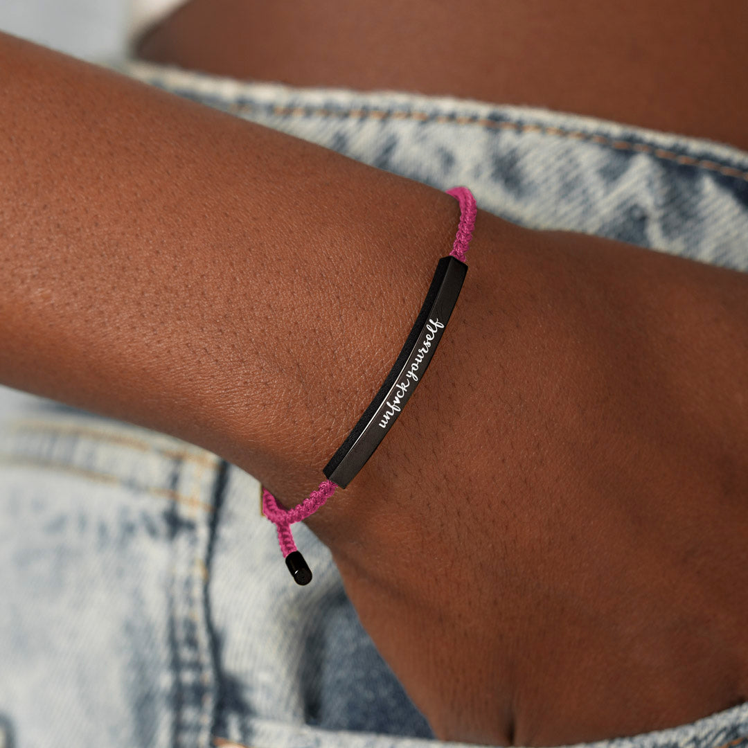 Unfck Yourself Hot Pink Tube Bracelet
