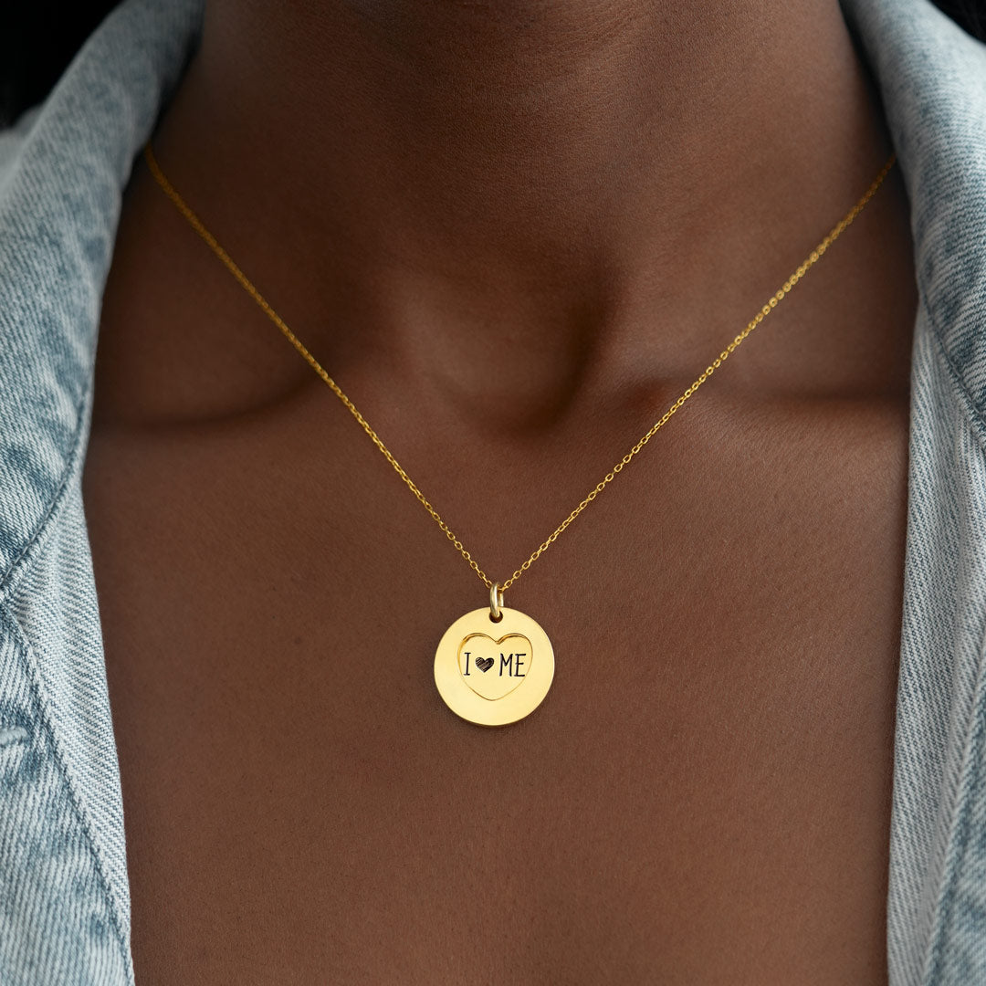 I Love Me Duo-Disc Heart Necklace