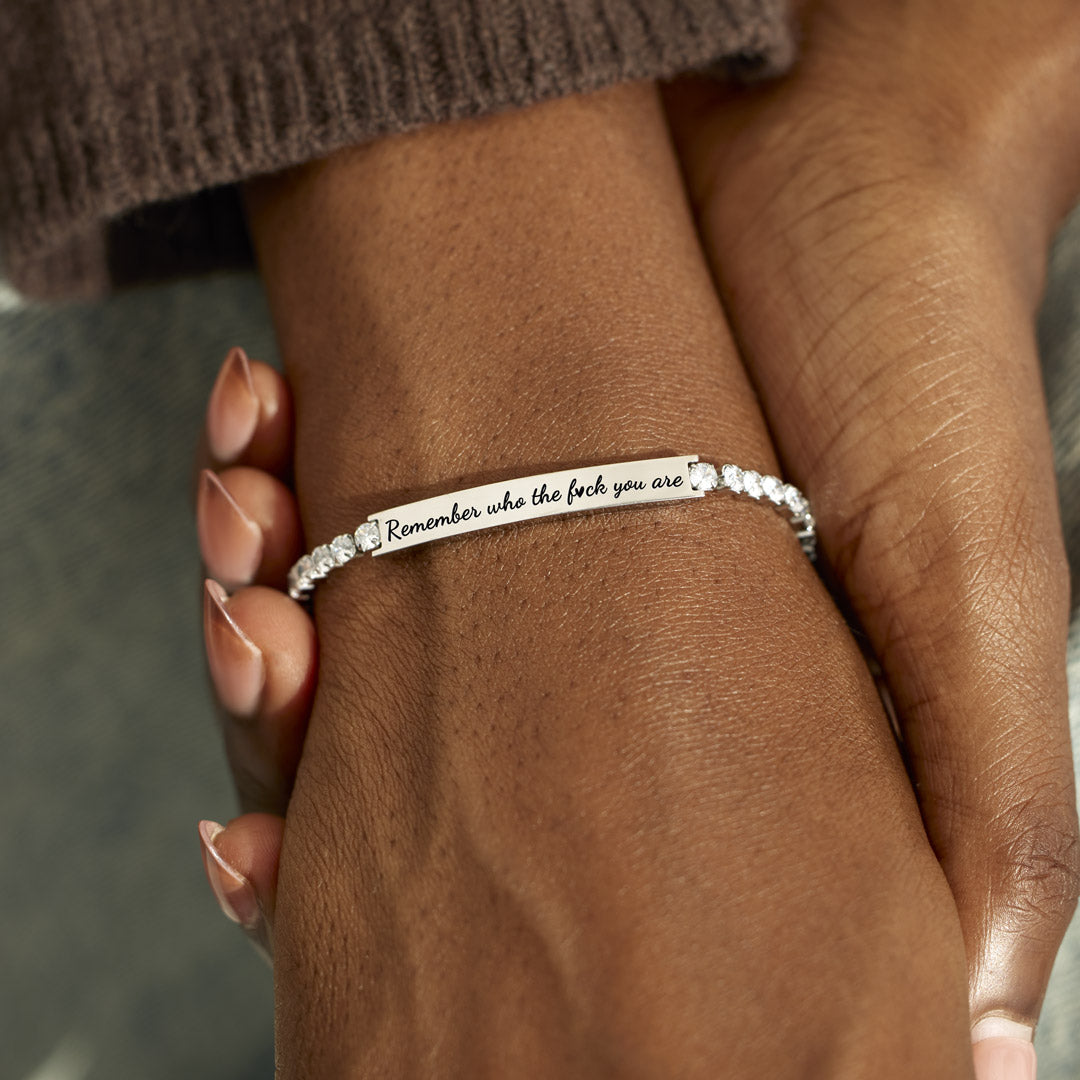 Remember Who the Fuck You Are Crystal Bracelet