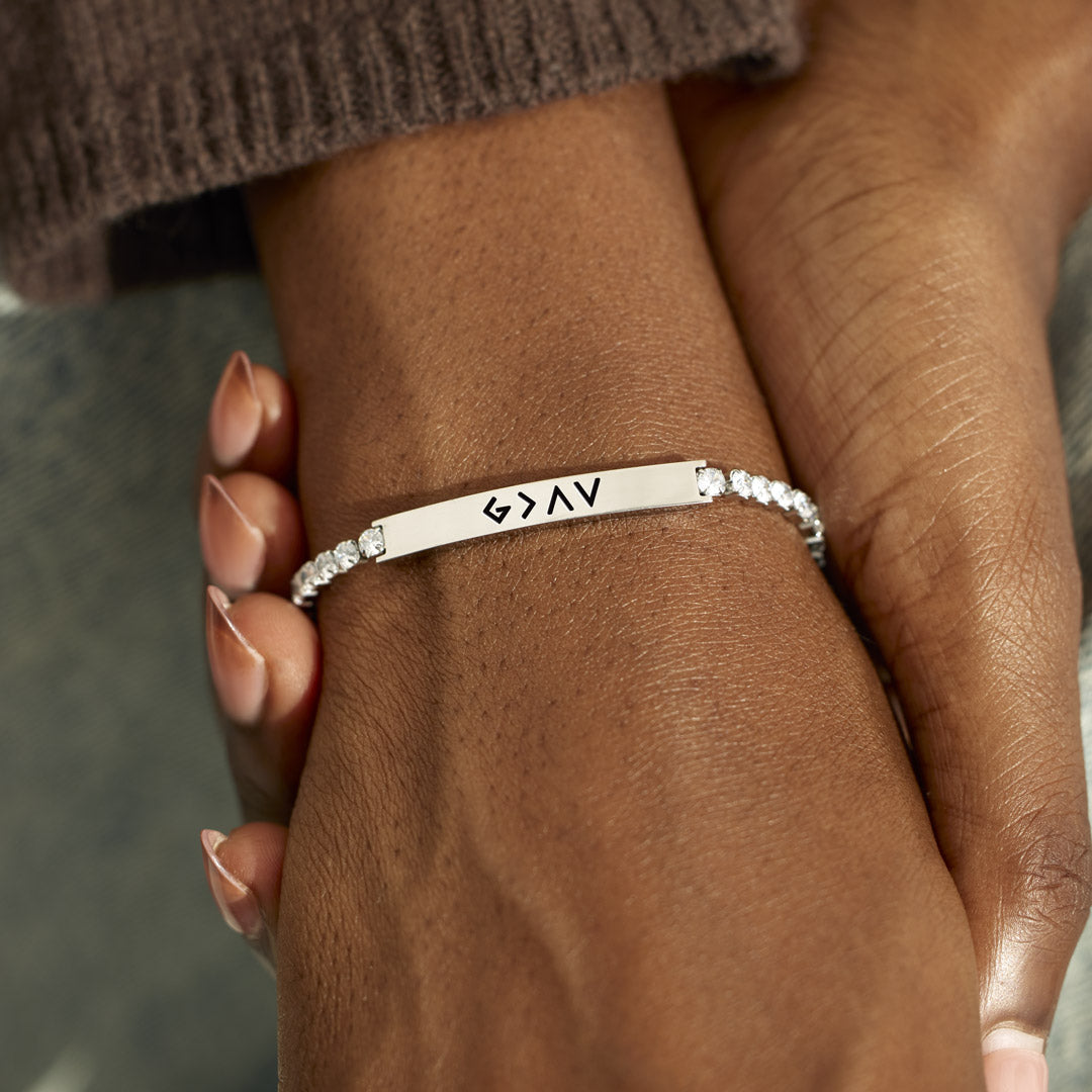 God is Greater than Highs and Lows Crystal Bracelet
