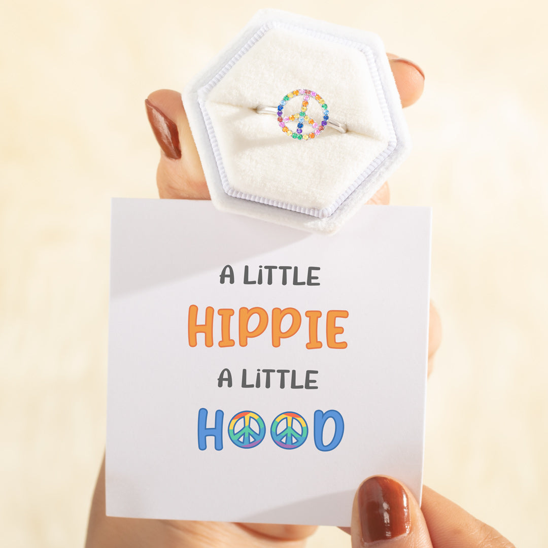 A Little Hippie A Little Hood Peace Sign Ring