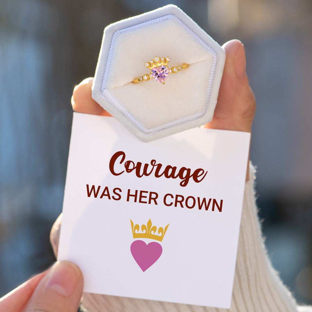 Courage Dear Heart Crown Ring