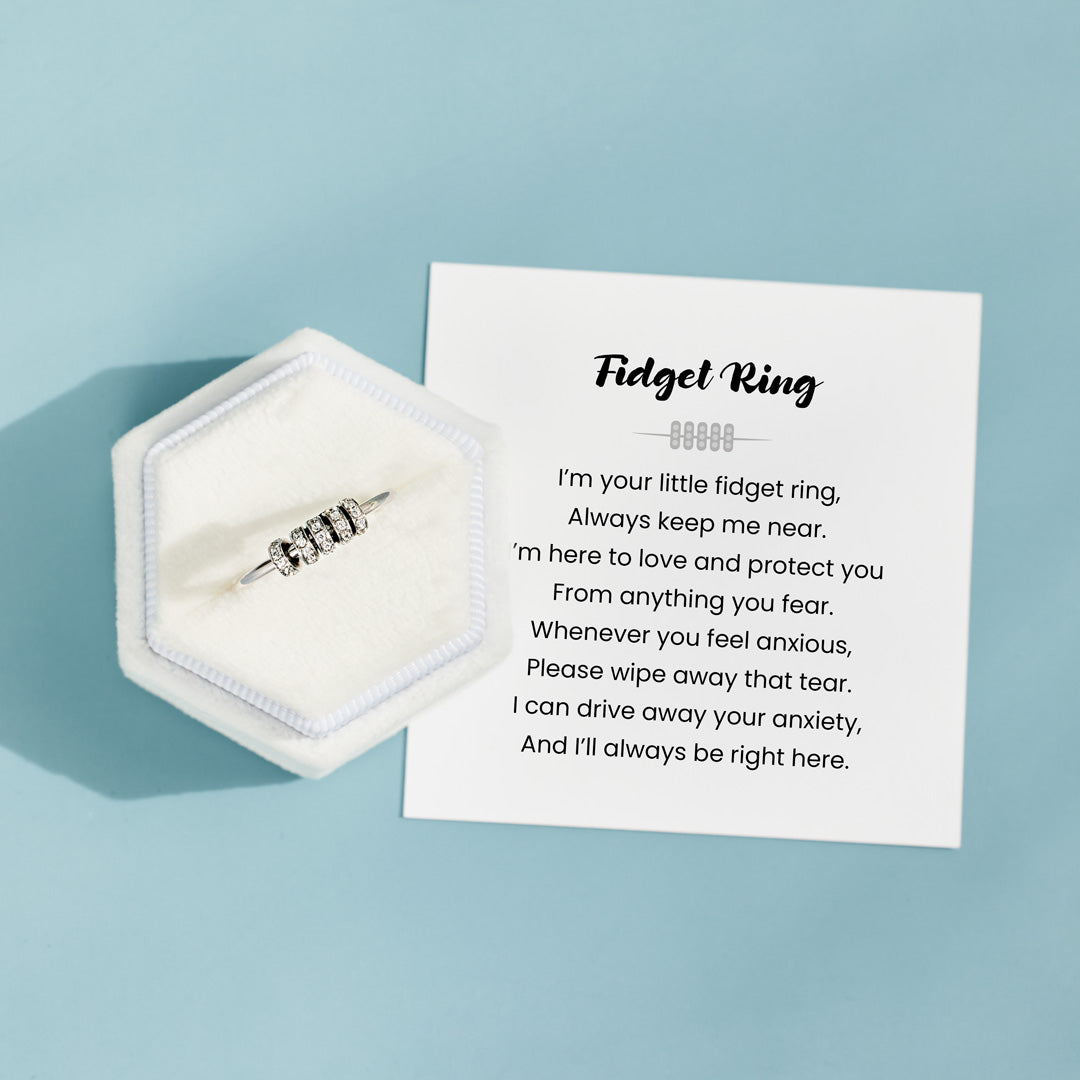 Sterling Silver Spinner Fidget Ring, Anxiety Ring For Women