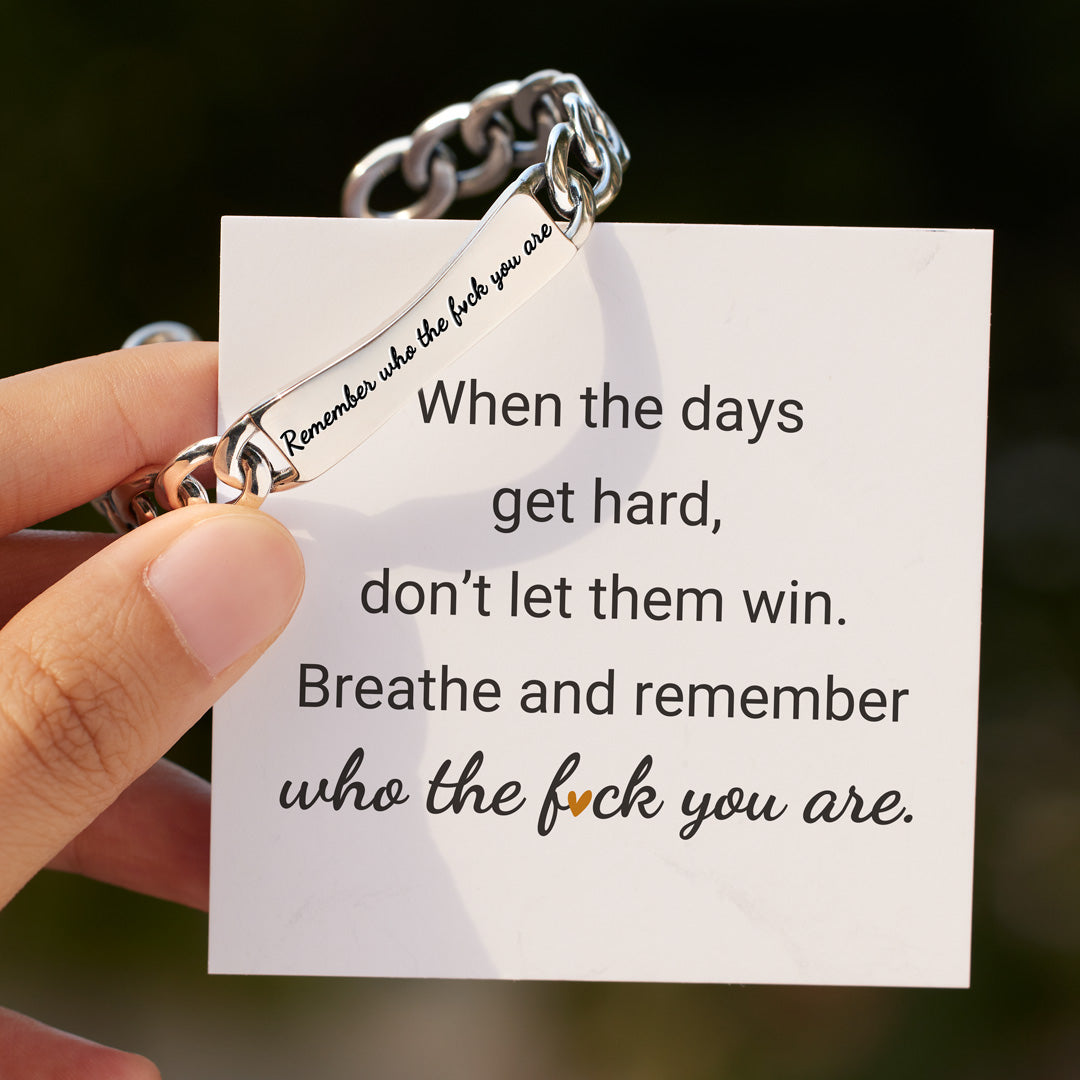 Remember Who The Fuck You Are Braided Bangle