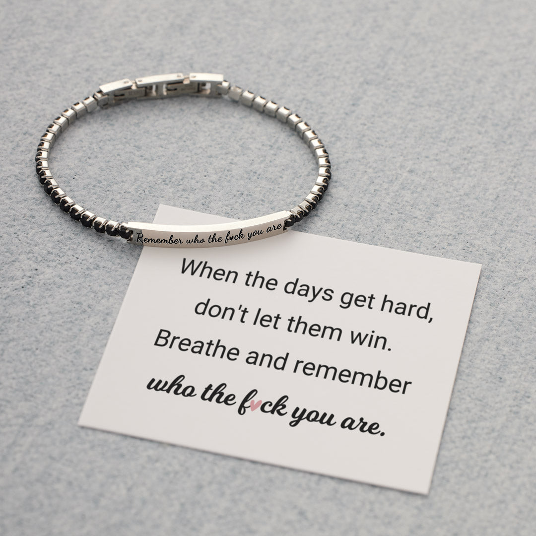 Remember Who the Fuck You Are Crystal Bracelet