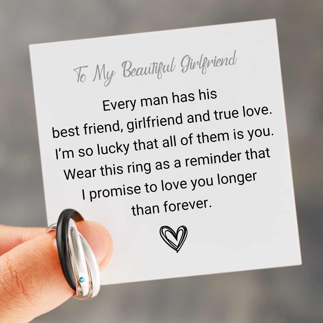 Best Friend, Girlfriend, True Love Black Trinity Ring