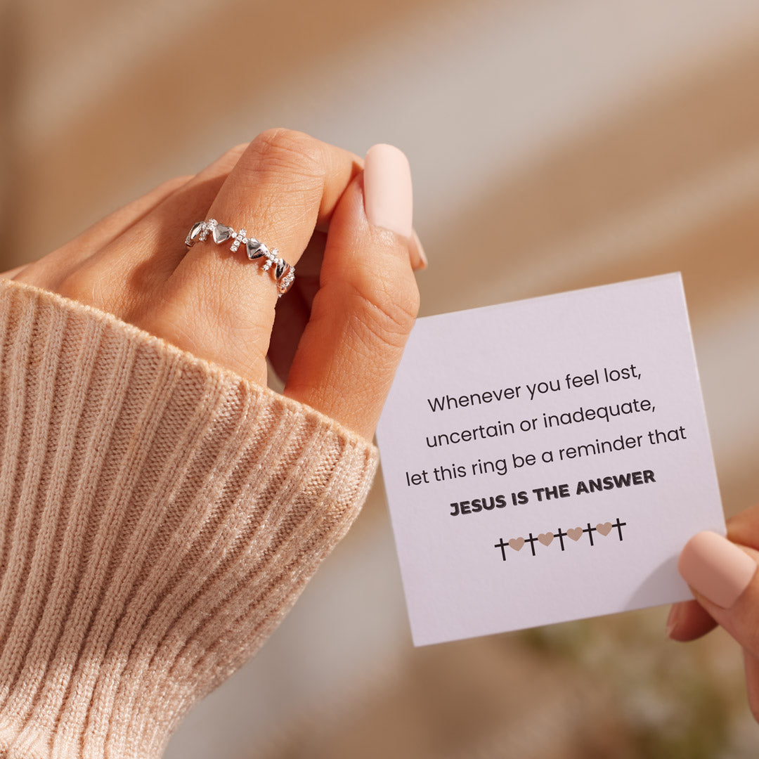 Jesus Is The Answer Cross Band Ring