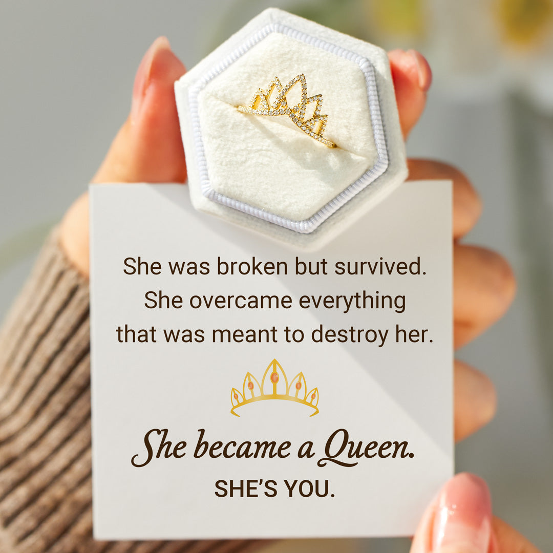 Broken But Survived Hollow Out Crown Ring