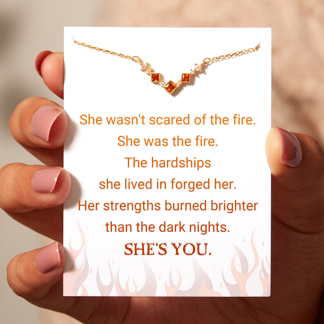 She Was The Fire Flame Necklace