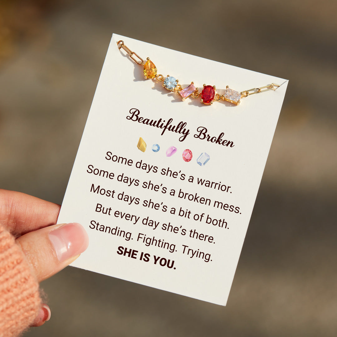 Beautifully Broken Rainbow Stone Necklace