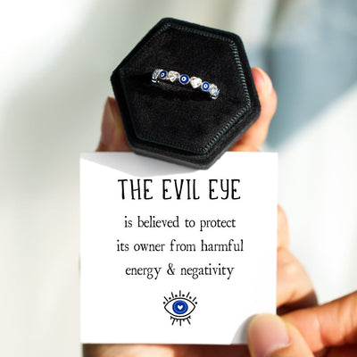 Protection Heart&Evil Eye Ring Band