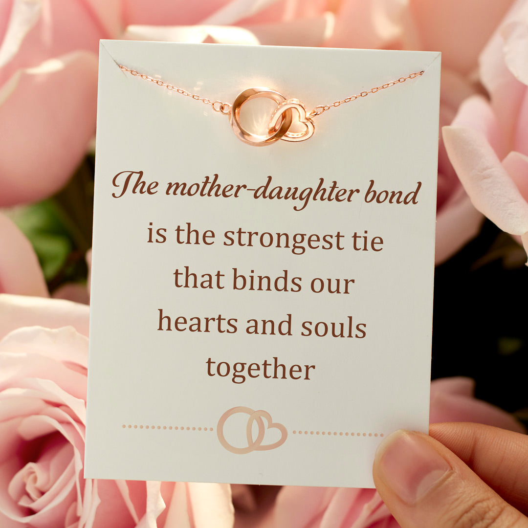 Mother-Daughter Bond Interlocking Mobiüs Heart Necklace