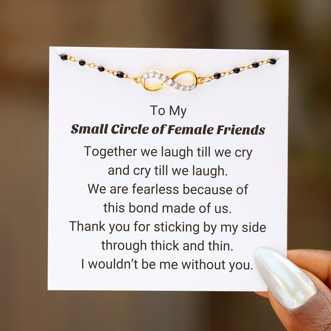 My Small Circle Of Female Friends Golden Infinity Beaded Bracelet