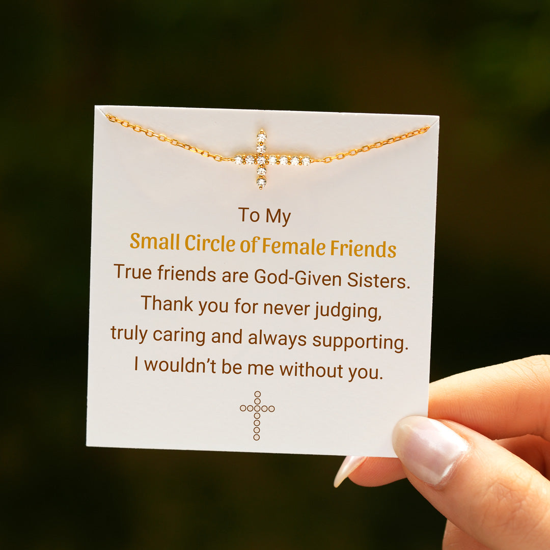 My Small Circle of Female Friends Golden Cross Bracelet