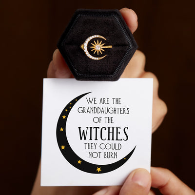 Granddaughters of Witches Crescent Moon & Star Ring