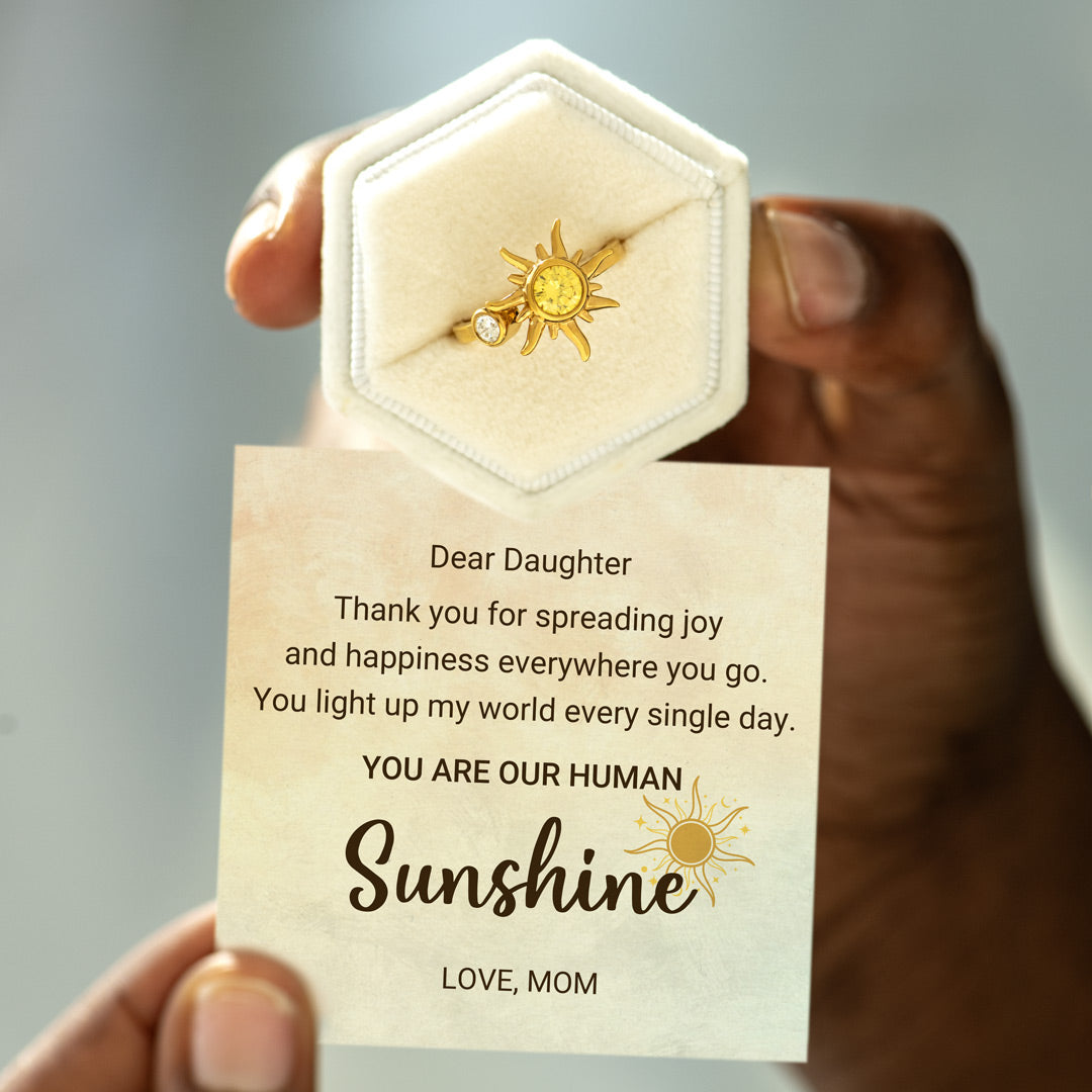 You Light Up My World Golden Sunshine Ring