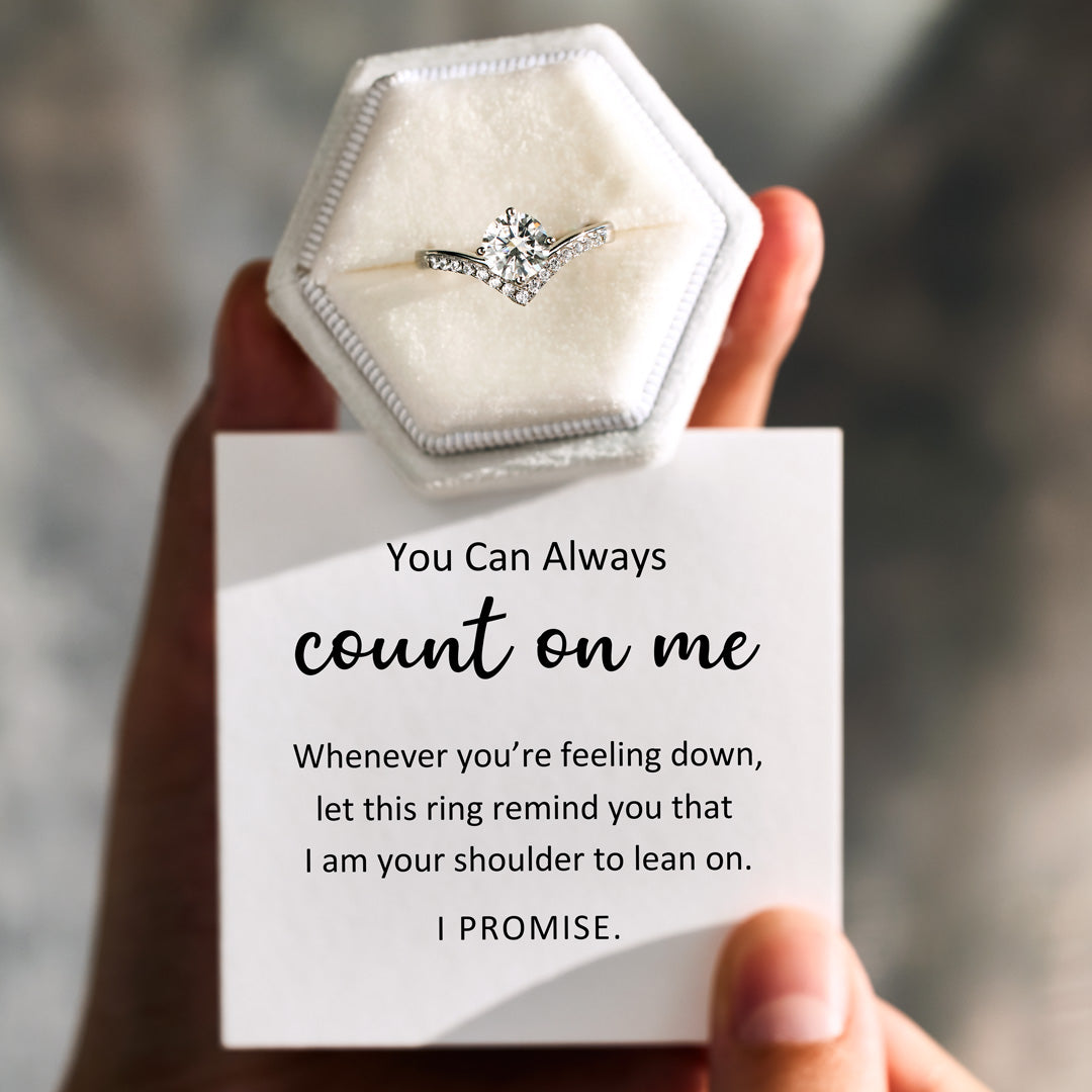 Count On Me Round-Cut Chevron Ring