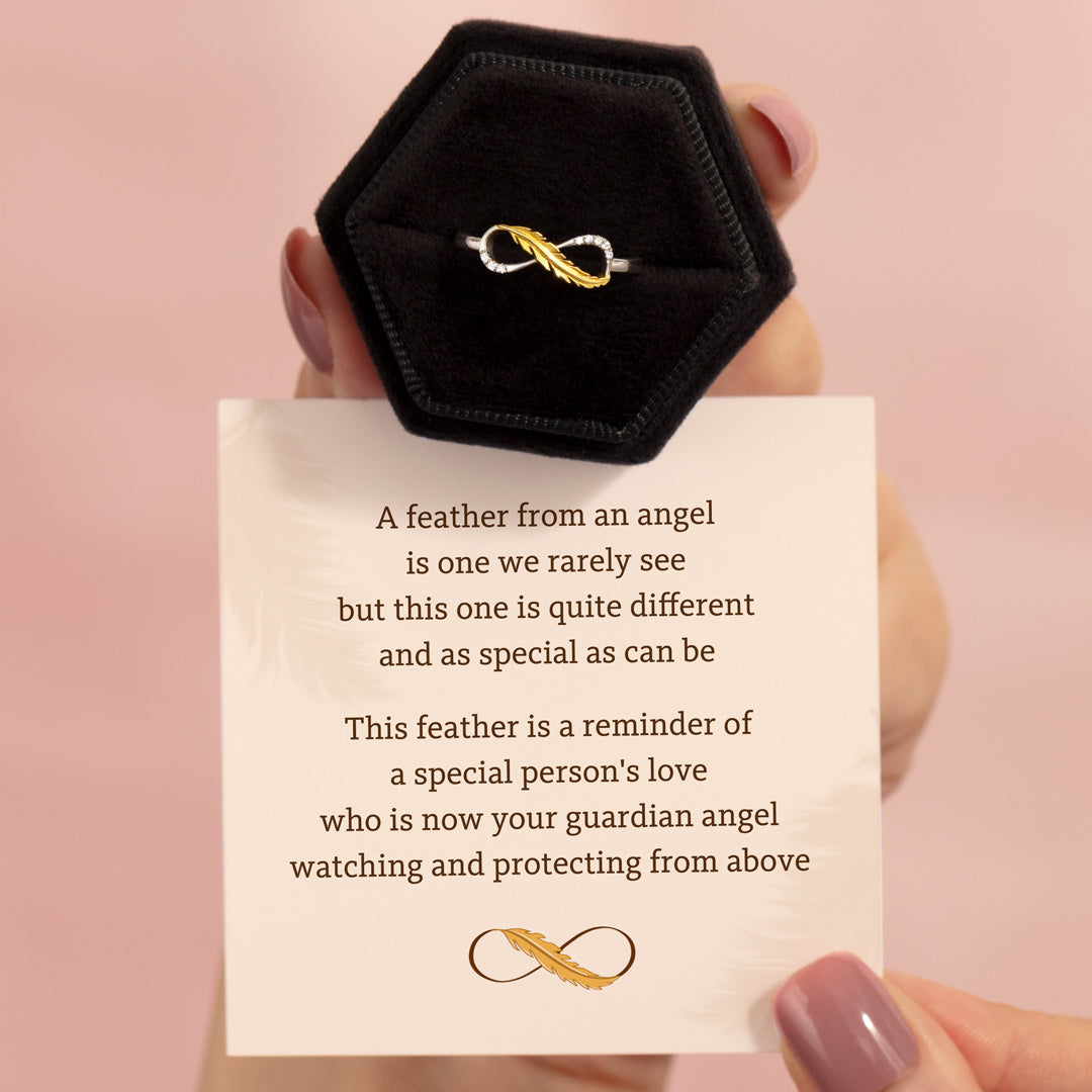 Feather from An Angel Infinity Ring