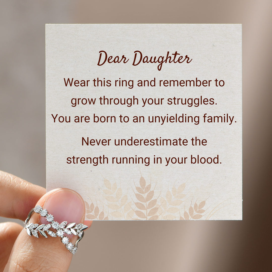 Grow Through Your Struggles Leaf Ring