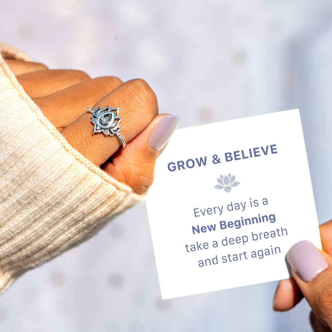 Grow & Believe Lotus Ring