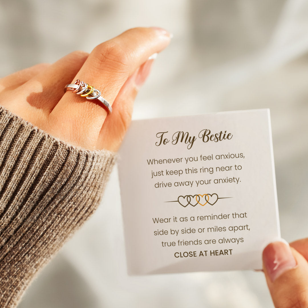 For 2-5 Besties Heart Fidget Ring