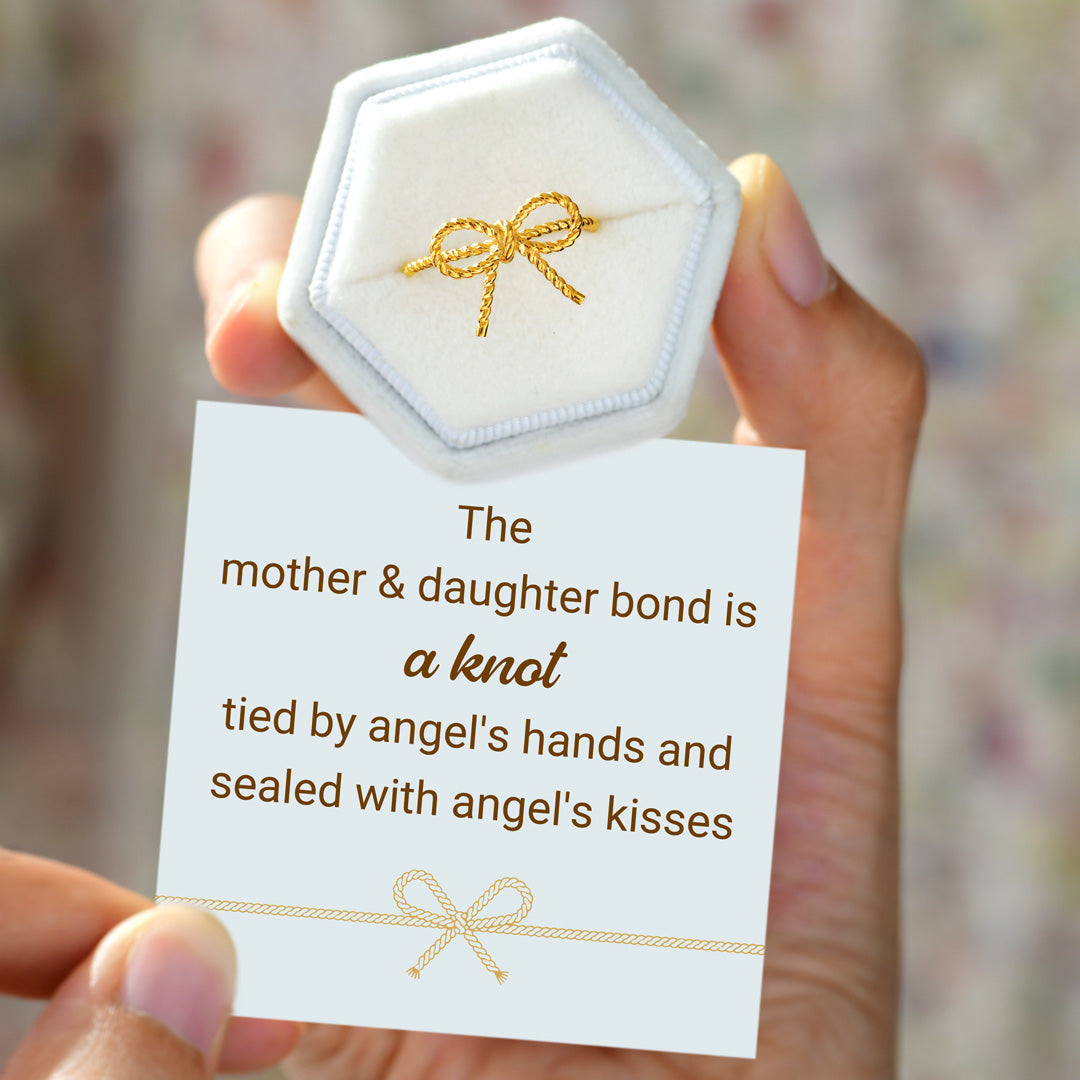 Sealed with Angel's Kiss Golden Ribbon Ring