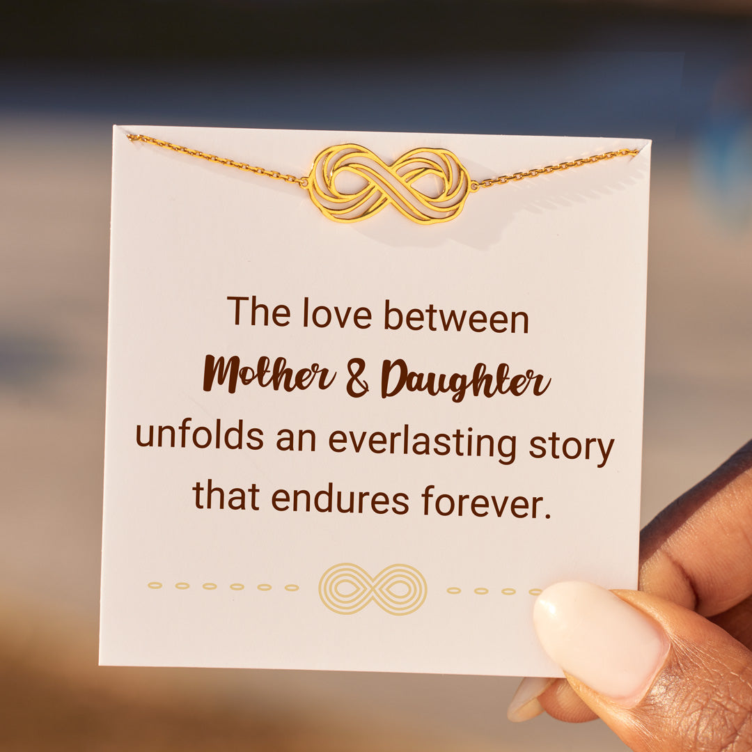 Mother Daughter Everlasting Story Hollow Infinity Bracelet