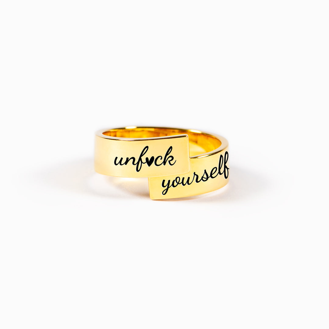 Unfck Yourself Engraved Wrap Ring