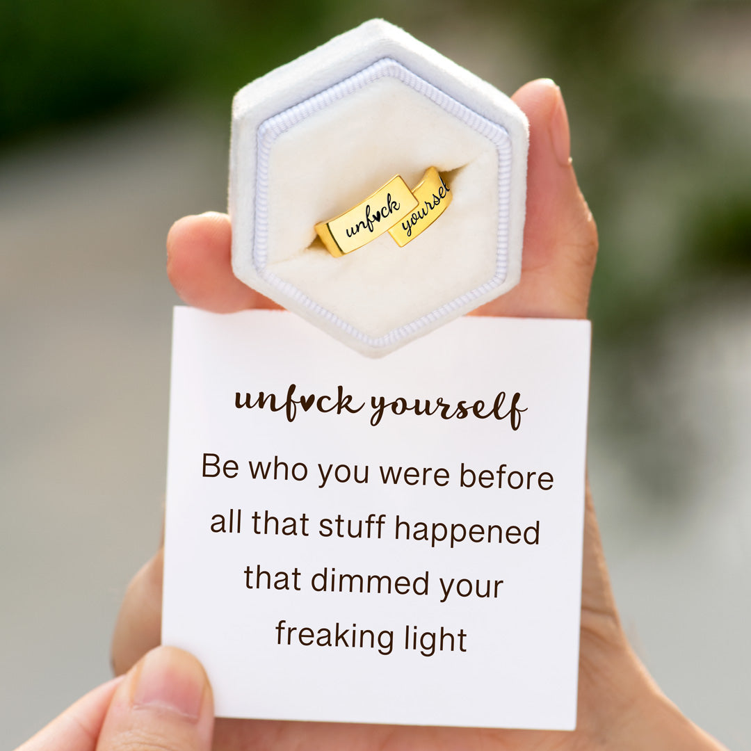 Unfck Yourself Engraved Wrap Ring