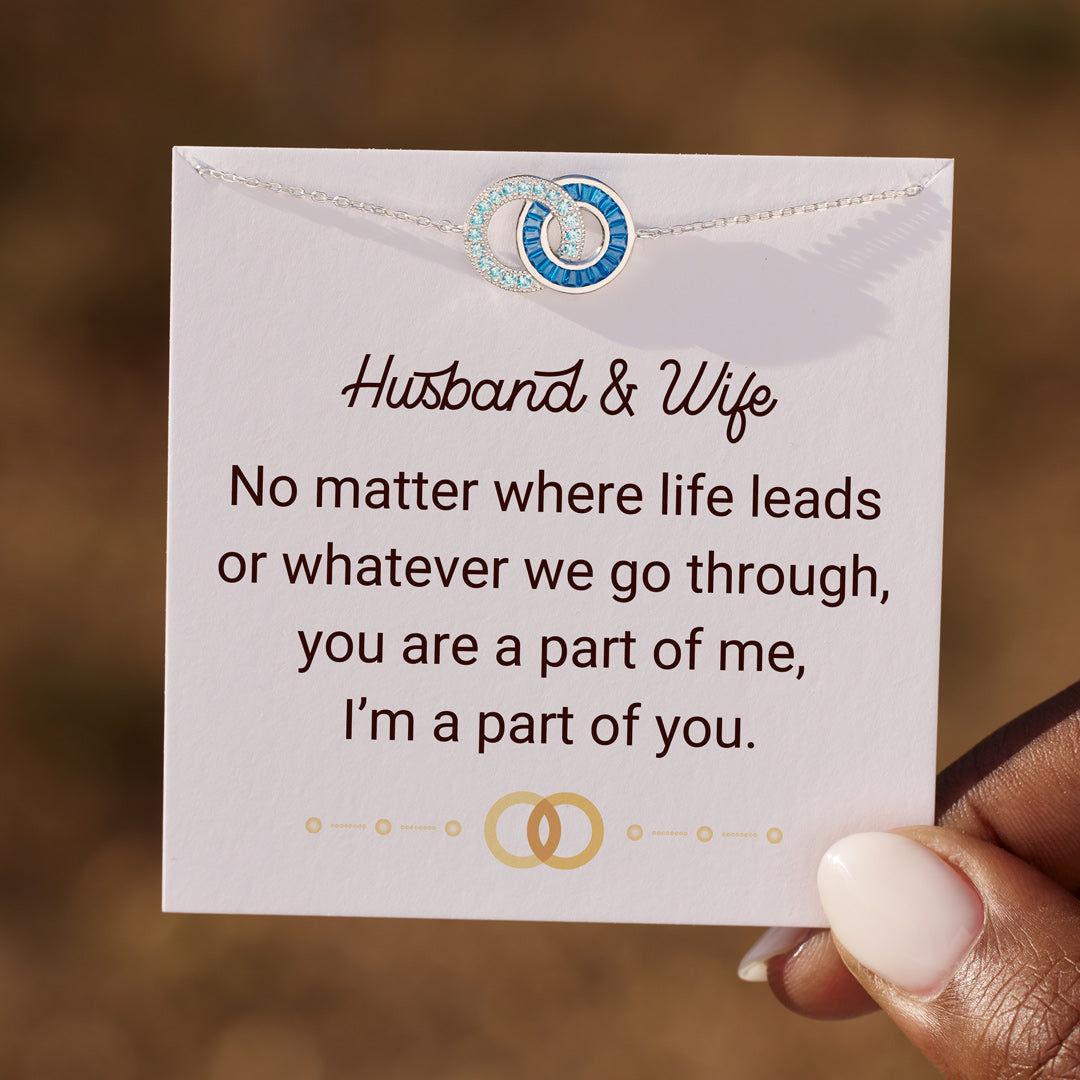 Husband & Wife Silver Gold Chain Linking Circles Bracelet