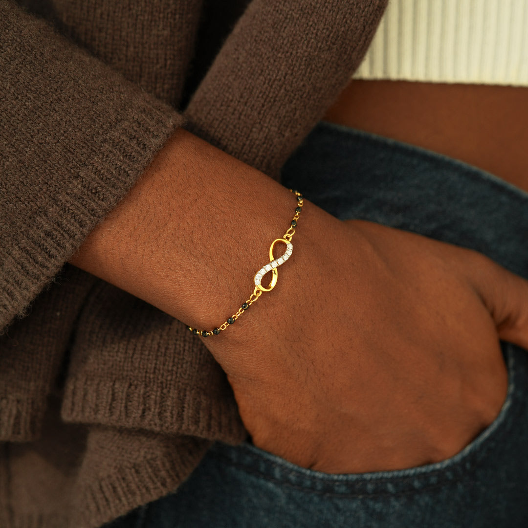 My Small Circle Of Female Friends Golden Infinity Beaded Bracelet