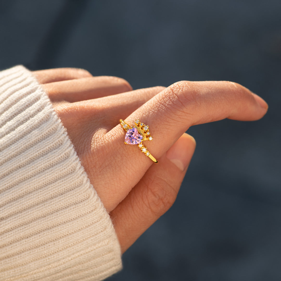 Courage Dear Heart Crown Ring