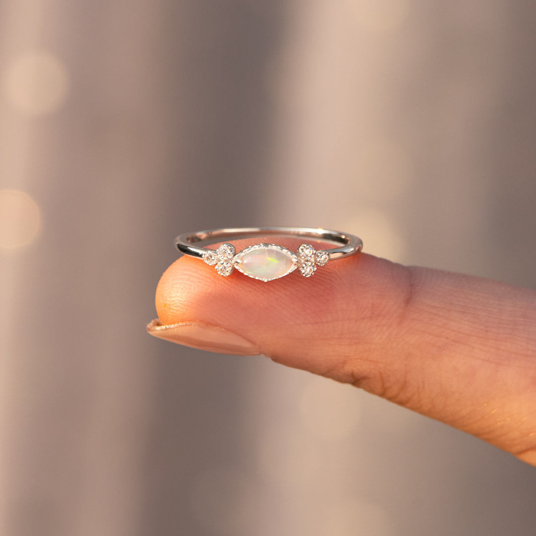 The Purest Love Matching Oval Cut Opal Ring