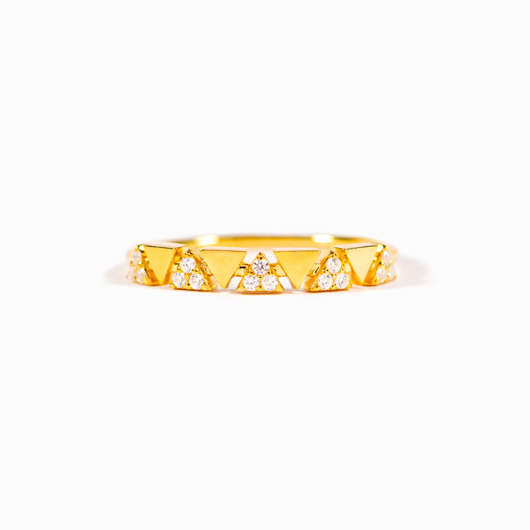 Life's Ups And Downs Geometric Triangle Ring