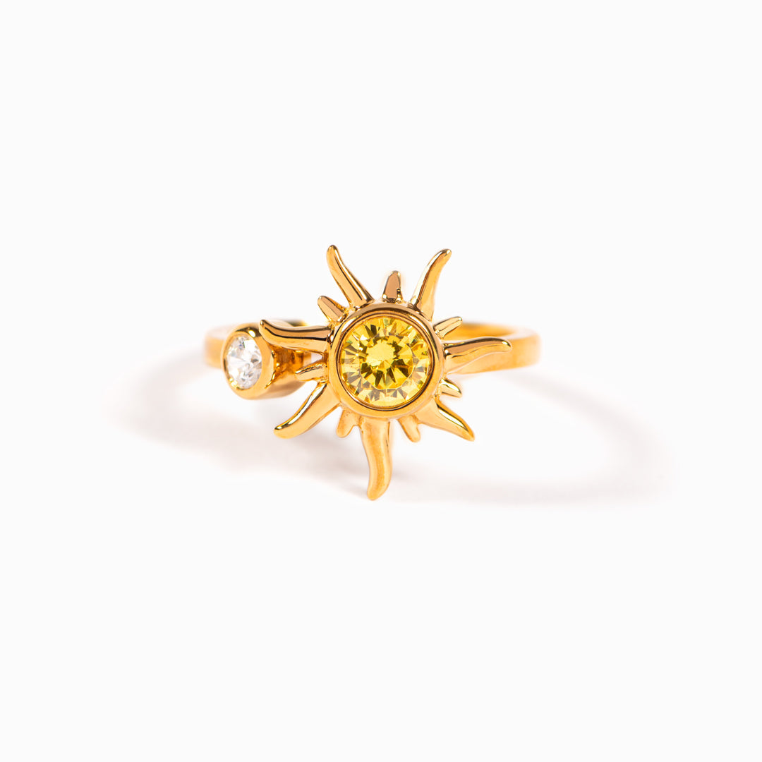 You Light Up My World Golden Sunshine Ring