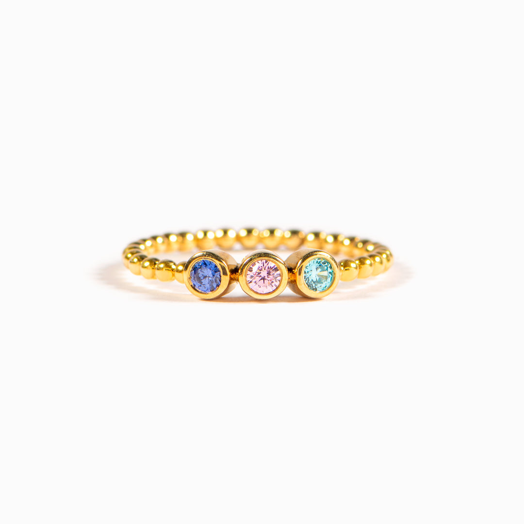 1-5 Birthstones Stackable Beaded Ring