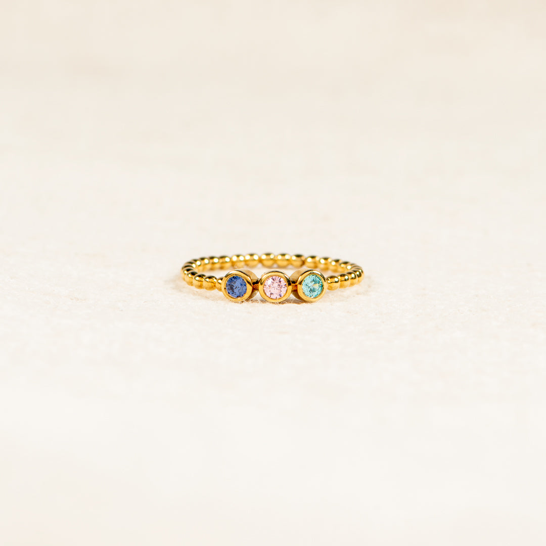 1-5 Birthstones Stackable Beaded Ring